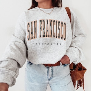 San Francisco Vintage Varsity Crewneck Sweatshirt, SF Shirt, California Crewneck, SF Baseball Sweatshirt, San Francisco Women Gift for Her