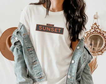 San Francisco Sunset T-Shirt, SF Lover Gifts, Bay Area Sweatshirt, Orange and Black Street Sign Tee, Inner Sunset, Outer Sunset, Parkside