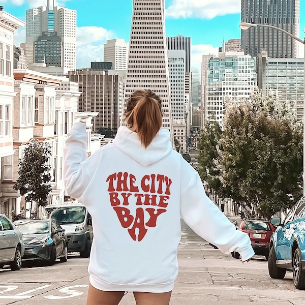 San Francisco City by the Bay Sweatshirt, Retro Groovy SF Crewneck, Bay Area Football Hoodie, Vintage Aesthetic VSCO Girl Sweater, 90s Y2K