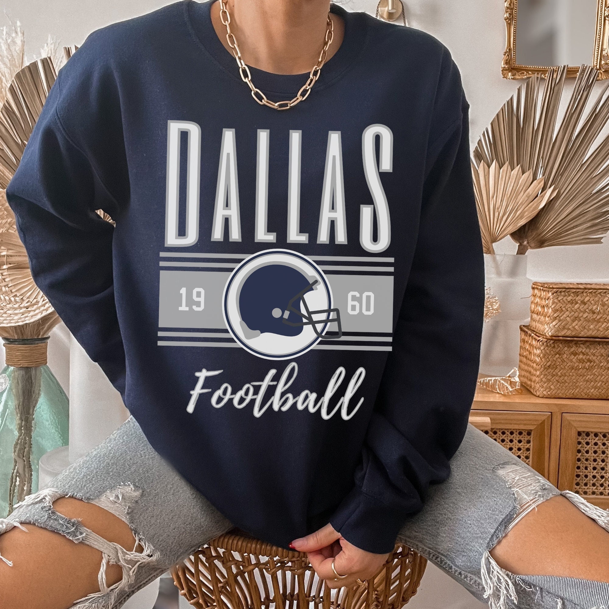 Dallas Football Retro Crewneck Sweatshirt Vintage Dallas - Etsy