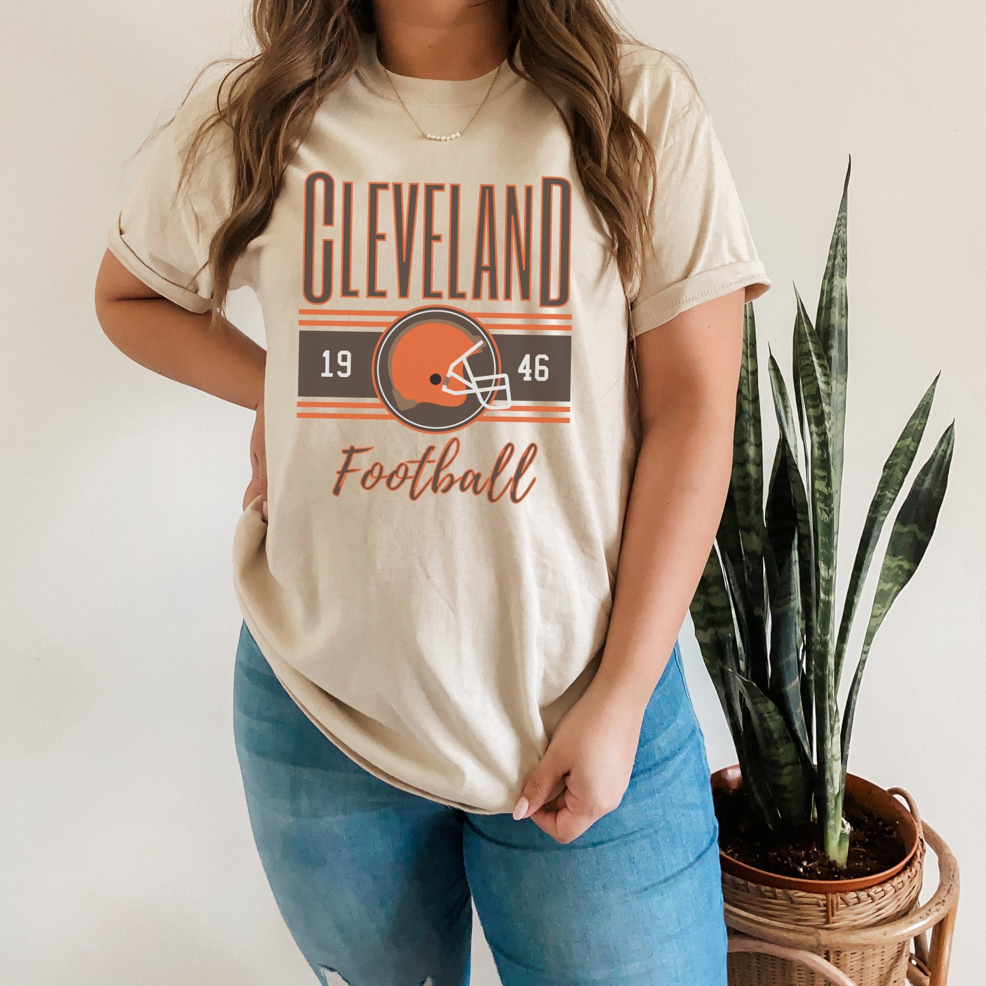 Buy Cleveland Football Retro T-shirt Vintage Cleveland Unisex
