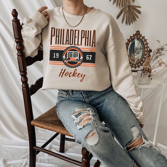Vintage Retro Philly Hockey Jersey Hoodie | Philadelphia | Flyers Inspired | phillygoat 2XL