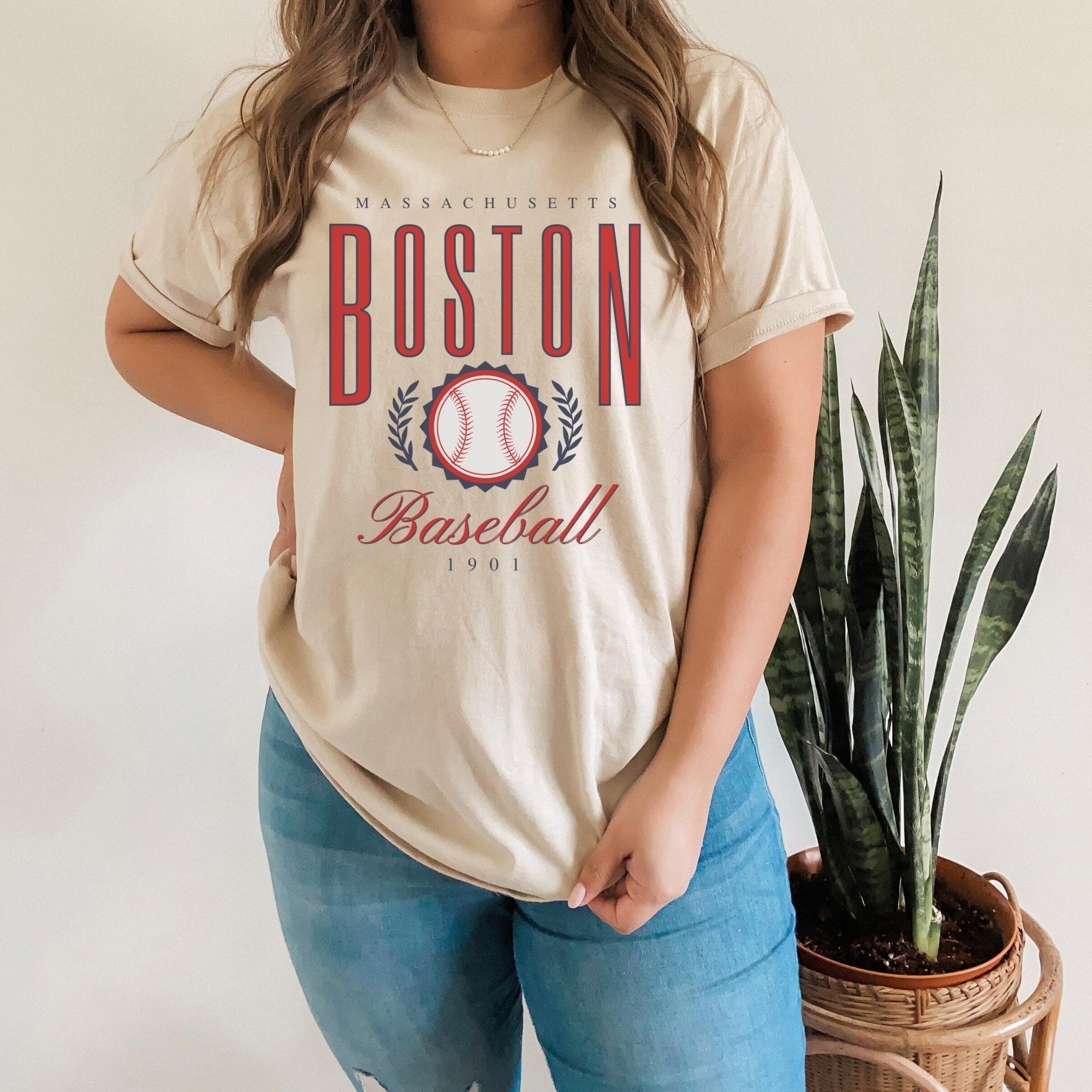 Boston Vintage Unisex T-shirt Retro Preppy Tee Crew Hoodie 