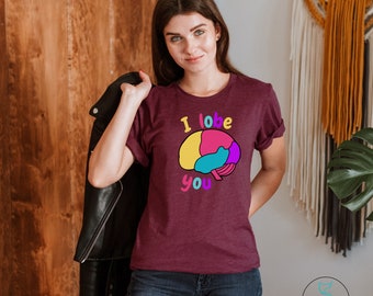 I Lobe You T-Shirt, Funny Neuroscience Tee, Cute Neuroanatomy, Brain, Frontal, Parietal, Temporal, Occipital, Medical Student, Nurse, PA