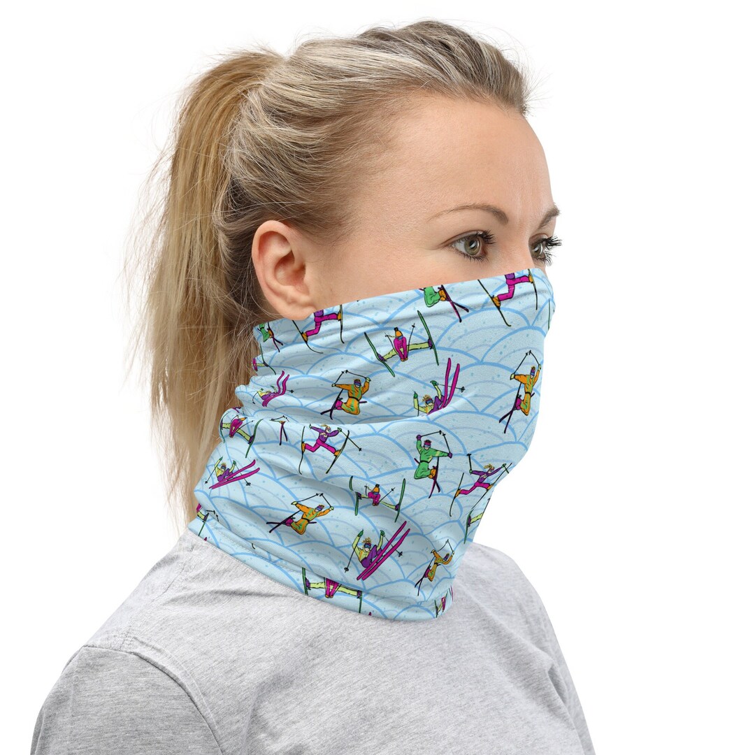Retro Skier Tricks Neck Gaiter Apres Ski Accessery Etsy