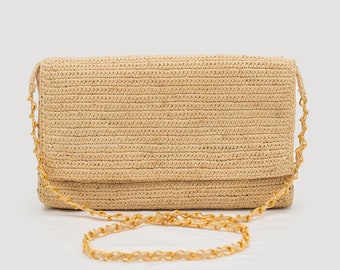 Raffia shoulder bag, raffia shoulder bag, raffia bag, summer bag, wedding bag, straw bag, wicker bag, evening bag, raffia clutch