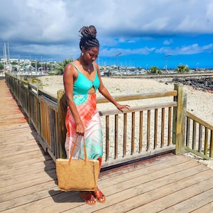 Raffia Summer Bag, Beach Tote, Travel Bag Women, Straw Bag, Vacation Bag, Handmade Raffia Bag, Eco Friendly image 5