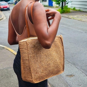 Raffia Summer Bag, Beach Tote, Travel Bag Women, Straw Bag, Vacation Bag, Handmade Raffia Bag, Eco Friendly image 1