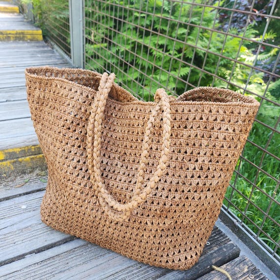 Raffia Tote Bag - Handmade - Beach Bag - Shopping Bag - Eco