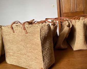 Crocheted raffia bag, raffia bag, raffia bag, straw bag, beach bag, summer bag, straw bag, wicker bag, women's bags, handmade bag