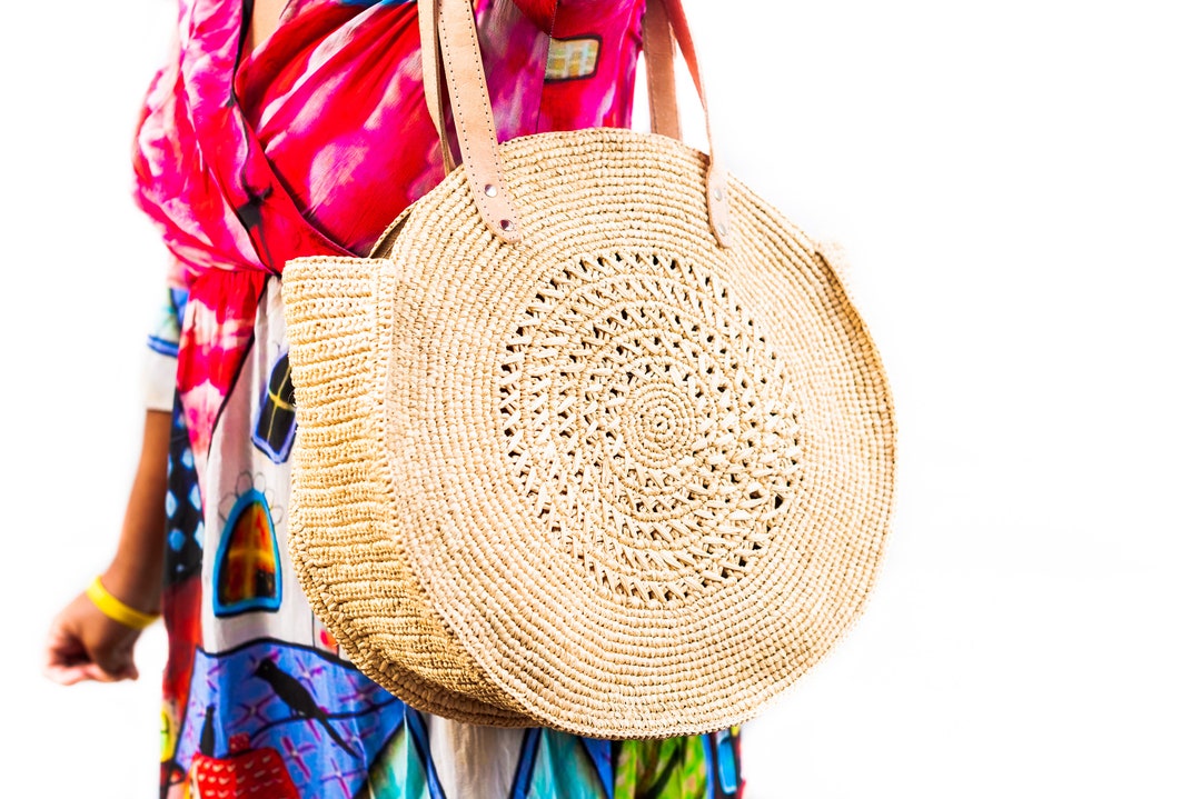 Natural Raffia Bag, Raffia Bag, Tote Bag, Raffia Tote Bag, Beach Bag ...