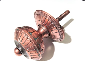 Antique Copper Plated Cast Iron Door Knob: Regency Style, TP & S, Early 1800s