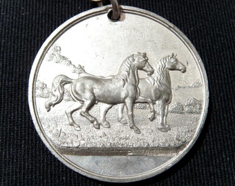 Antieke 1872-1899 laat-Victoriaanse EXETER CART HORSE Parade Award-medaille door Ball & Co Leicester Equestrian Horse Show