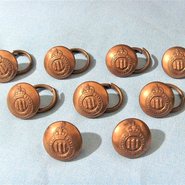 1832- 1912 NORTHUMBERLAND HUSSARS x9 Tunique Boutons JENNENS & Co 20mm Button Set Uk British Military Antique vintage