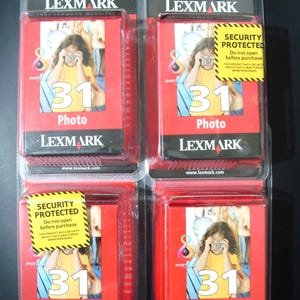 LEXMARK 31 PHOTO 純正インクカートリッジ x4 バンドル ロット 4 新品 完全密封プリンターインク