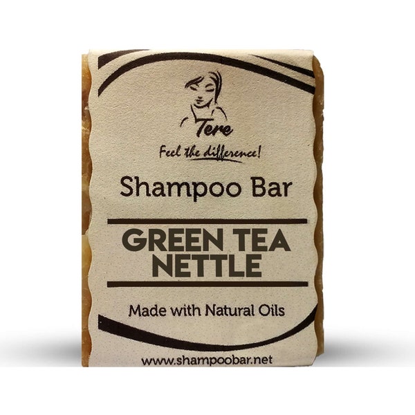 Green Tea Nettle Travel Size Shampoo Bar - Handmade Natural and Eco-Friendly Shampoo Paraben Free Shampoo Alternative Palm Oil Free SLS Free