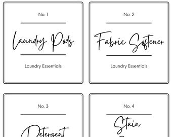 Script Laundry Labels - 4 X 4"