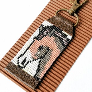 BROWN HORSE KEYCHAIN-Horse head keychain-Horse lovers gifts-Beaded charm keychain-Horse girl gift-Horse keychain-Horse lover gift-Horse gift