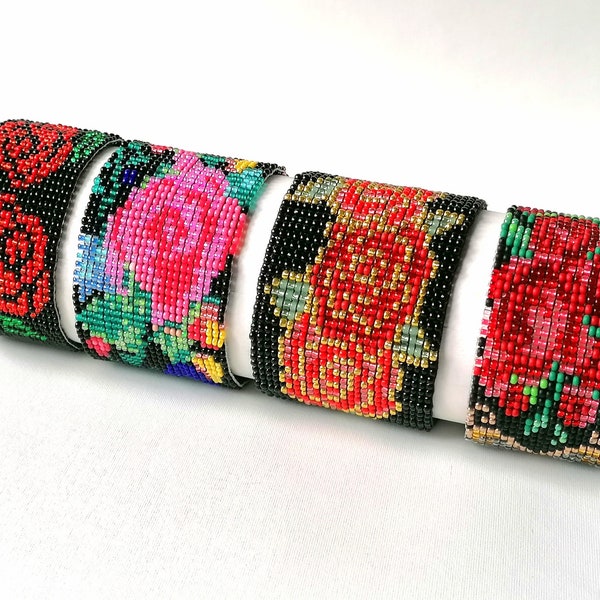 Woven Seed Bead Bracelet Etsy