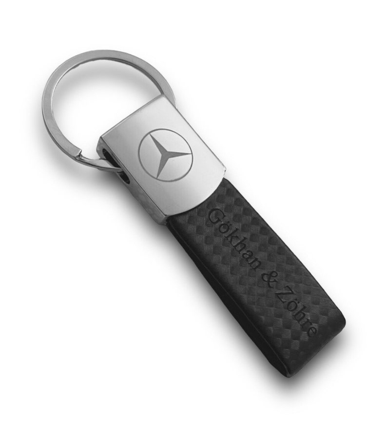 Schlüsselanhänger Leder personalisiert mit Gravur, alle Automarken möglich, Mercedes,VW,Porsche,Fiat,Peugeot,Renault,Ferrari,Skoda,Dacia, Bild 7