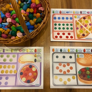 Pranzo al sacco: Carte modello di corrispondenza parti sciolte Mandala, modelli di gioco con parti sciolte, carte modello parti sciolte Grapat Download digitale