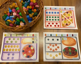 Lunch Packing: Mandala Loose Parts Matching Template Cards, Loose Parts Play Templates, Grapat Loose Parts Pattern Cards Digital Download