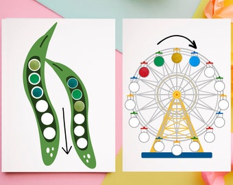 Fun Repeating Patterns: Grapat Mandala Loose Parts Pattern Play Template Cards; Set of 24 Printable