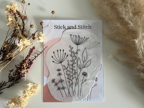 Stick and Stitch Wildflowers I Embroidery Template on Embroidery  Stabilizer, Water-soluble and Self-adhesive 