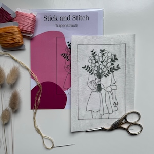 Stick and Stitch - Tulpen borduurpatroon op borduurvlies, wateroplosbaar en zelfklevend