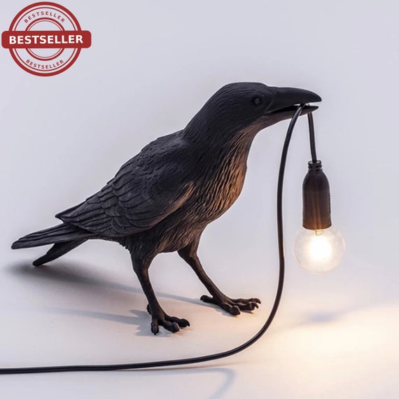 Bird Crow Table Lamp Dark Raven Wall Lamp  Black Raven Gothic | Etsy Australia