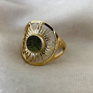 Natural Moldavite Silver Ring Rough Moldavite Ring Healing Moldavite Mateorite Ring Genuine Czech Republic Moldavite Ring Raw Moldavite Ring