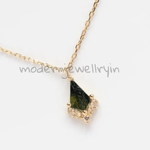 Raw Moldavite 925 Sterling Silver Pendant Necklace