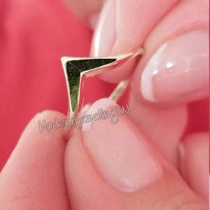 Natural Moldavite Silver Ring Rough Moldavite Ring 925 Solid Silver Moldavite Ring Genuine Czech Republic Moldavite star silver Ring