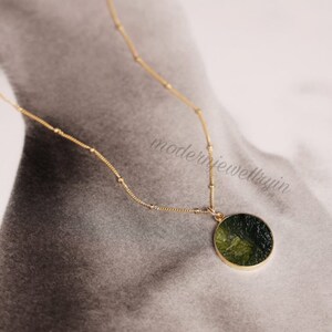Raw Moldavite Pendant: Sterling Silver Necklace, Bohemian Jewelry