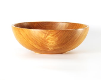 12 3/8 inch large Black Cherry food safe wooden bowl, handmade, hand turned, salad, fruit, serving bowl