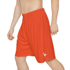 Pantalones cortos de baloncesto naranjas: pantalones cortos deportivos holgados para hombre