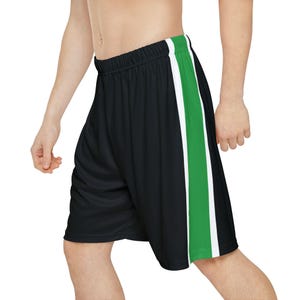 Green Side Striped Shorts Men&#39;s Green & Black Shorts Men&#39;s Striped Shorts Men&#39;s Clothing Gift For Him