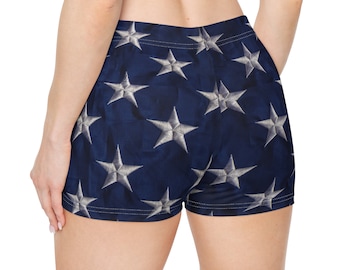 Pantaloncini corti con bandiera americana: pantaloncini da palestra per yoga con stampa a stelle