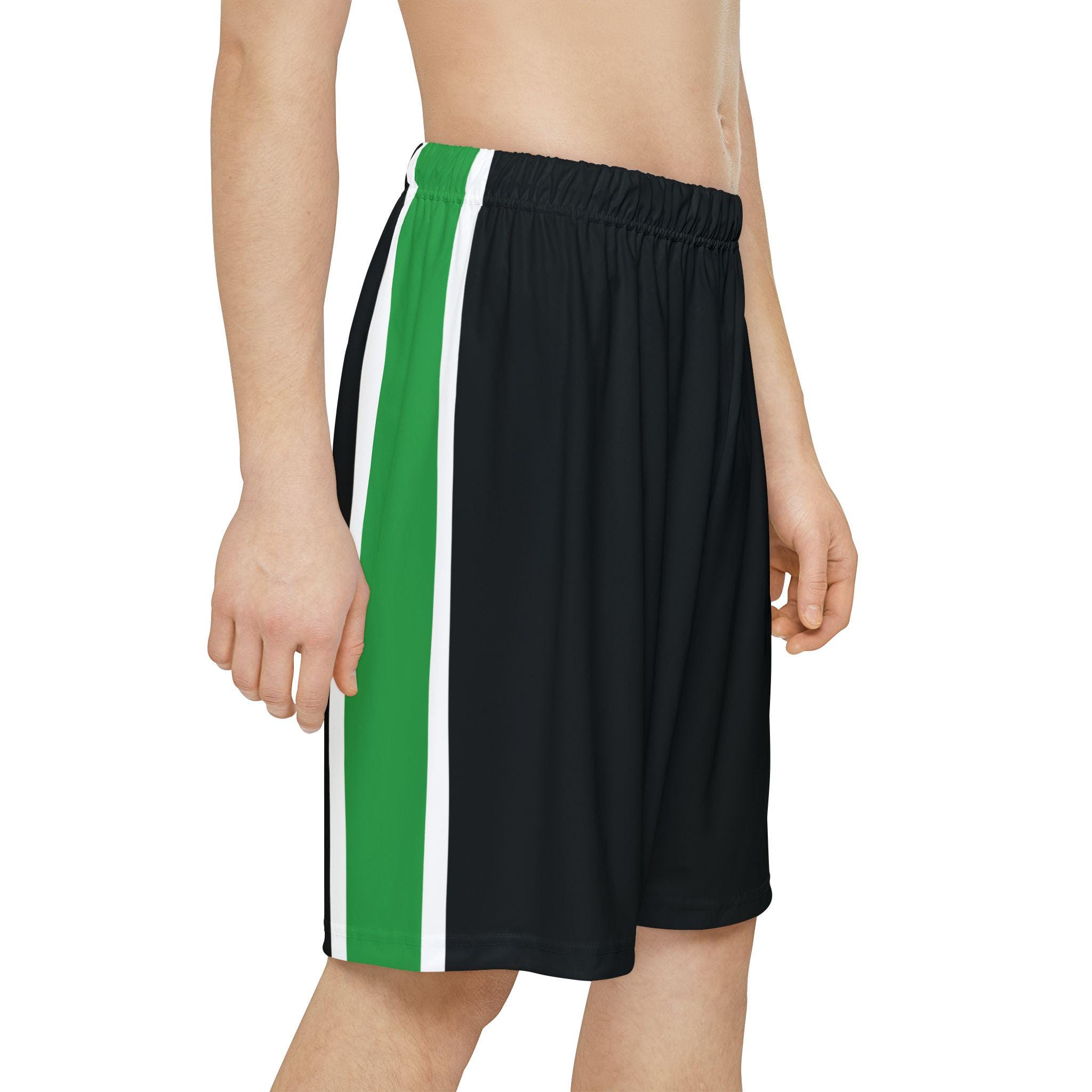 STICKON Men's Athletic Shorts With Zipper Pockets - Elastic Waist Casual Summer Shorts, Army Green, Medium