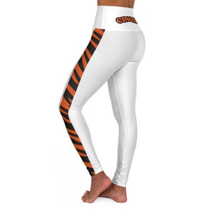 Cincinnati Leggings Women&#39;s Bengal Tiger Striped Leggings Cincinnati Football Leggings Whiteout Game Leggings White Cincinnati Leggings