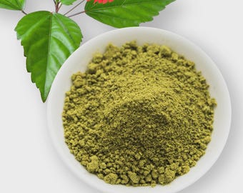 Polvo de hojas de hibisco, polvo fino de hierbas naturales, fresco y puro.