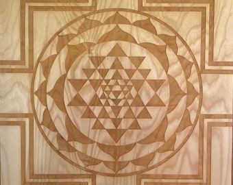 Sri Chakra Yantra - Laser-Engraved Artwork