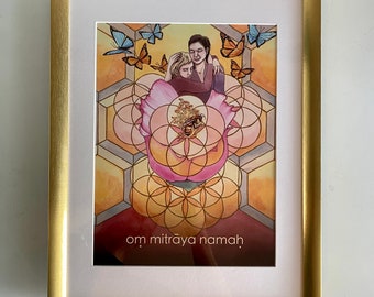 Om Mitraya Namaha | Mantra Oracle Art Print | Friendship Mantra