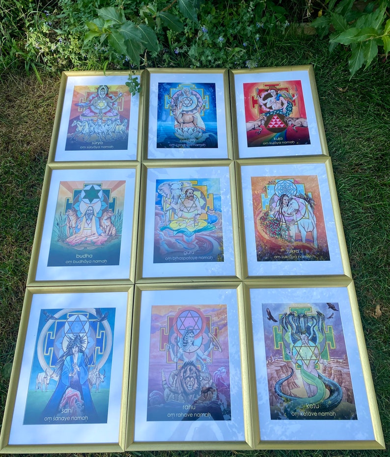 Nine Planets Artwork Series Mantra Oracle Cards Prints image 1
