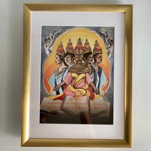 Gayatri Mantra Mantra Oracle Art Print Gold Frame