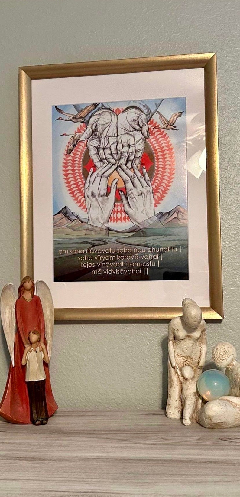 Prayer for Peace Mantra Oracle Art Print Saha Navavatu image 4