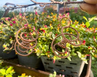 Pure Copper Ear Rings - Sacred Feminine Vortex Tensor Rings