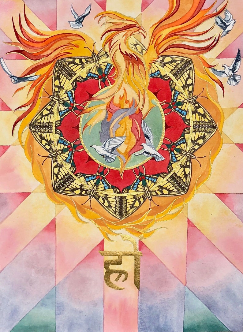 Hrim Mantra Oracle Art Print Heart Chakra No Frame