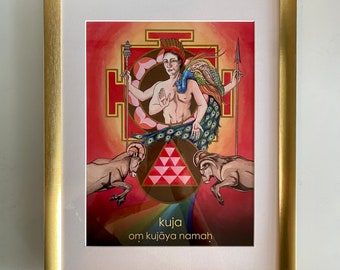 Kuja (Mars) | Mantra Oracle Art Print | Om Kujaya Namaha