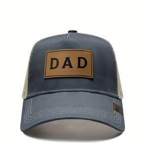 Gorra de béisbol con letras de papá: parte trasera de malla transpirable, ajustable, ideal para exteriores, ideal para el Día del Padre, estilo casual.